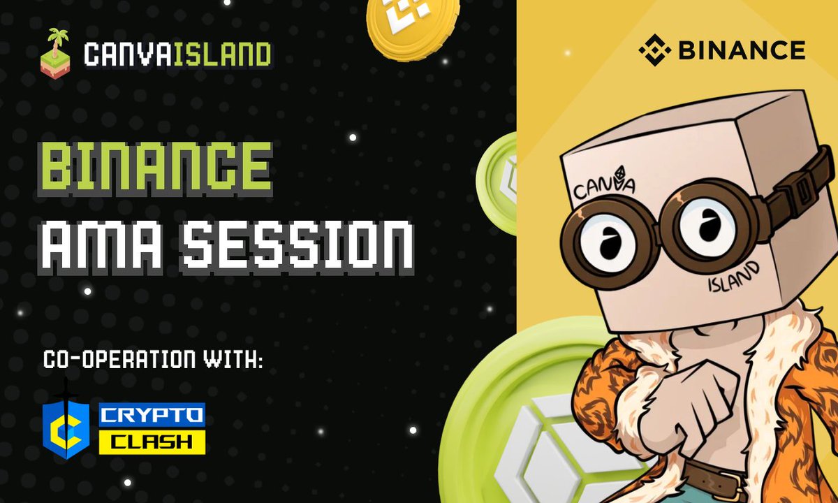 CryptoClash1's tweet photo. 🎙Don't miss out on the opportunity to join us for an exclusive #BinanceLiveAMA with CanvaIsland. 

◾️Explore the decentralized metaverse.

🕰 28th July, 10:30 AM UTC. 
💰 50$ USDT. 

🏛 Venue : https://t.co/LZBjiLVKp9

📌 Rules:
1️⃣ Follow 
@CanvaIsland
2️⃣ Like &amp; RT. https://t.co/oAEgX0sPwy