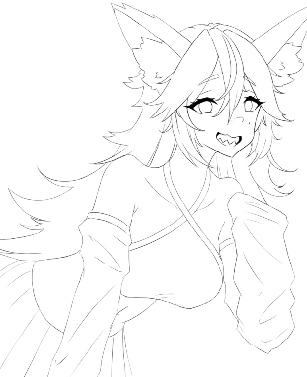 fawnility's tweet photo. finished line art (forgot the hand tho..) https://t.co/Q1pBuBScKf