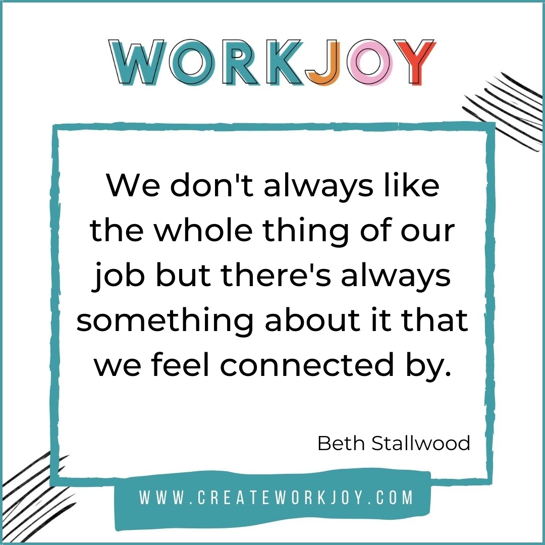 What helps you feel connected to your job?

#connection #connected #qotd #careerquotes #careerquote #community #createworkjoy #quoteoftheday #levelup #limitingbeliefs #networking #reframe #bethstallwood #squad #successmindset #worklife #career #careers #workjoy #toolkit #london