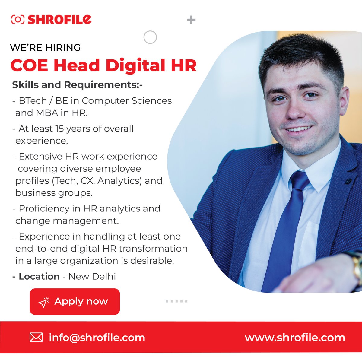 shrofile's tweet photo. We're Hiring! ๐ข We're Hiring! ๐ COE Head Digital HR
๐ Apply now - https://t.co/0kqlZYMqu6
โ๏ธ info@shrofile.com
#DigitalHRTransformation #TechSavvyHR #HRChangeChampion #AIHRSolutions #HRInsightsExpert #EmployeeExperienceEnhancer #HRMSArchitect #CuttingEdgeTechHR #NewDelhiJobs https://t.co/b5E4TNpFfR