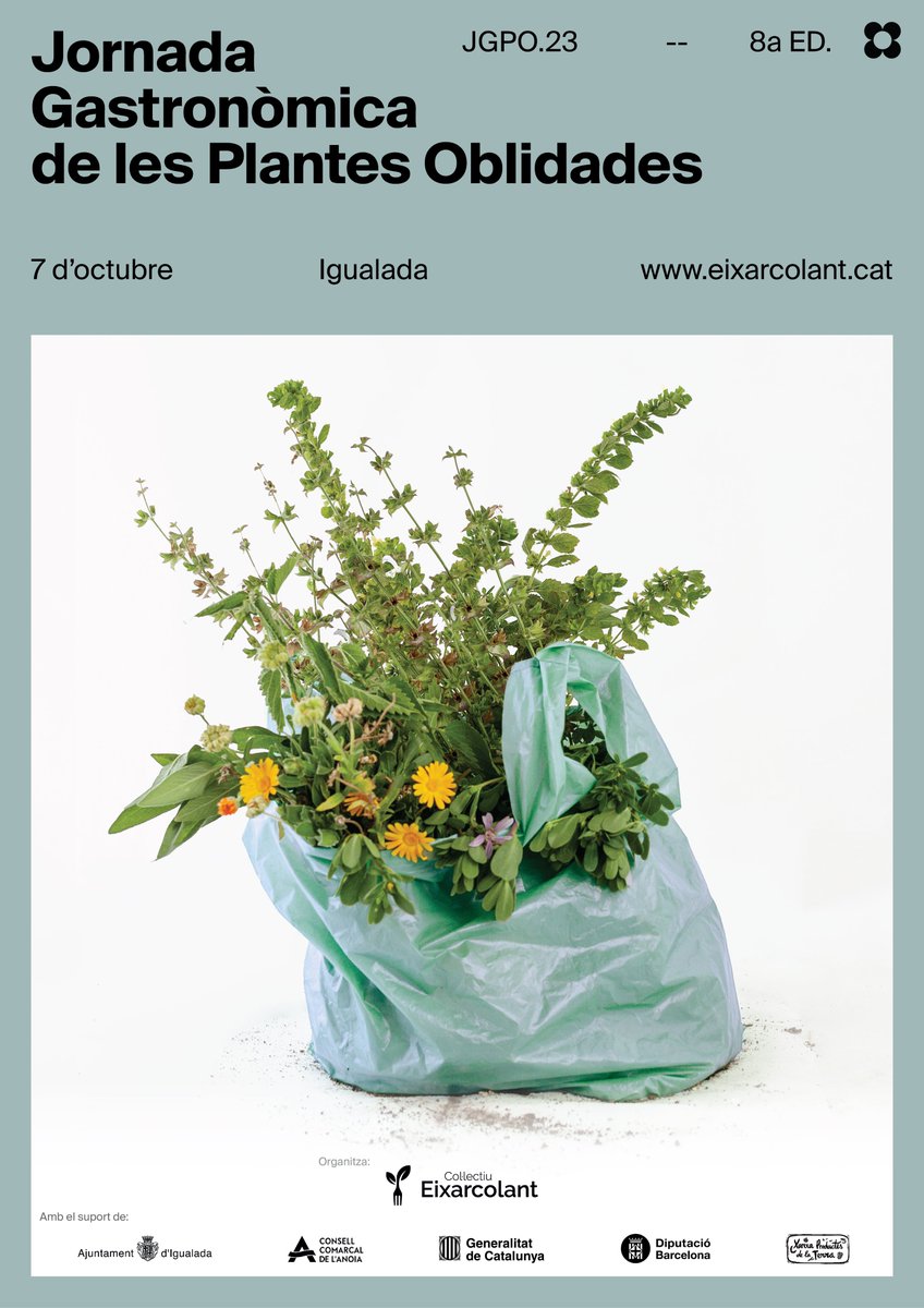 eixarcolant's tweet photo. El proper 7 d’octubre, torna la Jornada Gastronòmica de les Plantes Oblidades! Una 8a edició amb +70 expositors i més d’un centenar d’activitats...
Programació i inscripcions >> https://t.co/hQWXUVM009
#jgpo23 #eixarcolant #plantesoblidades #jornada #Igualada https://t.co/FNBov37MPe