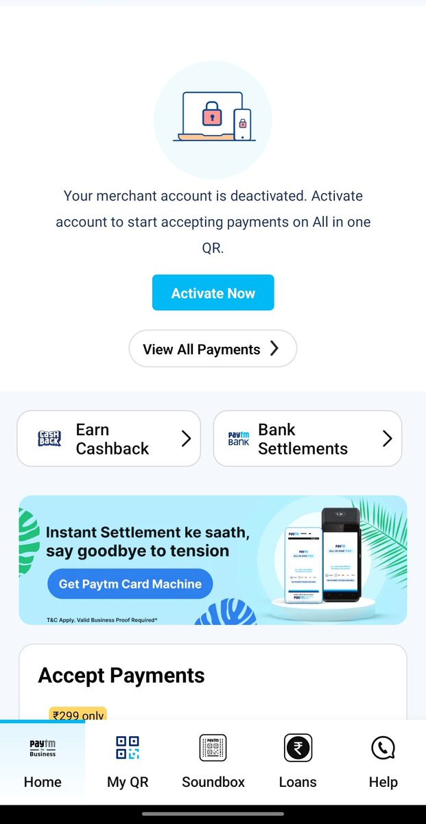 Jain_Jainith's tweet photo. I have checked my account on the Paytm Merchant Bank website and it is showing that my account is deactivated.
I would appreciate it if you could look into this and stop charging me the rental charges for the soundbox.
@PaytmBank @paytmbankcare @PaytmTickets #stopfruad #paytm https://t.co/I1BCSBBhd0