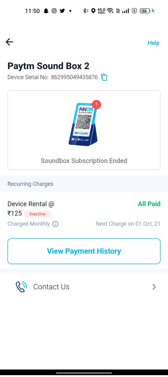 Jain_Jainith's tweet photo. I have checked my account on the Paytm Merchant Bank website and it is showing that my account is deactivated.
I would appreciate it if you could look into this and stop charging me the rental charges for the soundbox.
@PaytmBank @paytmbankcare @PaytmTickets #stopfruad #paytm https://t.co/I1BCSBBhd0