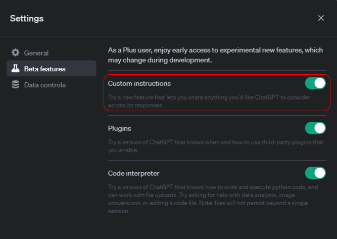 Here’s a ChatGPT Feature That Will Accelerate Your Productivity 🚀

You can now create “Custom Instructions” for ChatGPT to remember across all future conversations. 🎓

Previously, if you wanted the model to assist from a specific perspective, you needed to designate that in