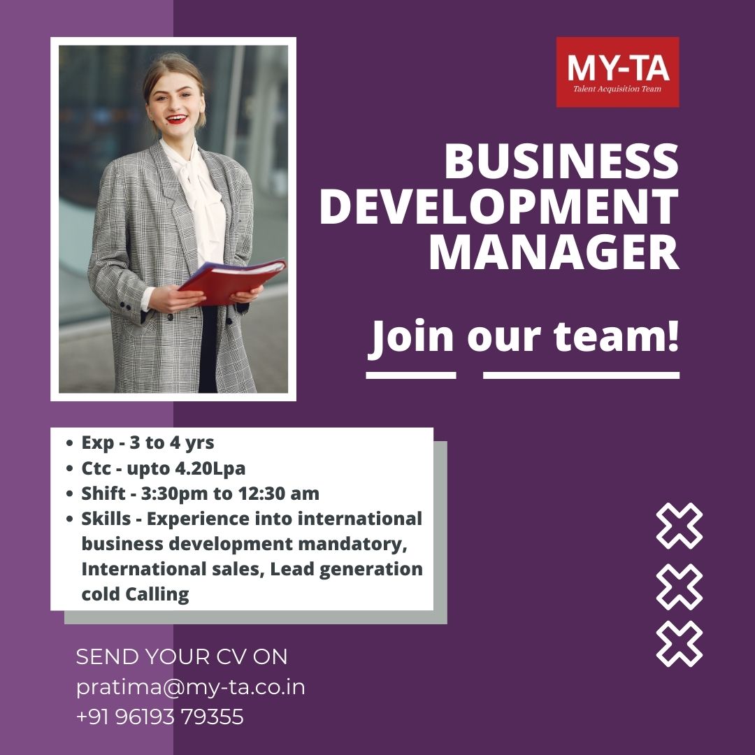 MyTalentsupport's tweet photo. Hiring Business Development Manager
Apply Now
Send your CV on :
pratima@my-ta.co.in
#jobalert #recruitment #field #fieldcollection #hiringalert #hiringnow #jobshunt #jobopening #job #jobseek #jobsearch #digitalmarketing #applynow #recruitment #recruiting #careeradvice #sales https://t.co/vze0SS5uUm