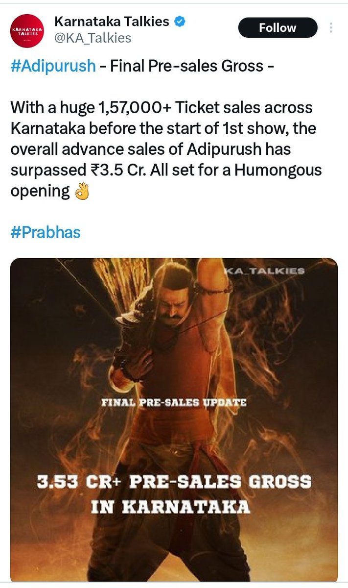 AdithyaRebel_'s tweet photo. BRO ki triple sales https://t.co/0OxVaf8l4r