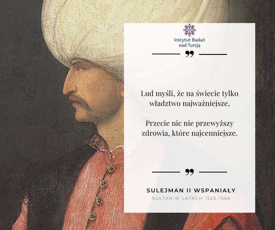 #cytatdnia

Dziś dzielimy się z Państwem fragmentem wiersza (tzw. "gazela") Sulejmana Wspaniałego 💬

Czy sądzą Państwo że możliwa była inspiracja utworem Jana Kochanowskiego? 🤔📜

Na grafice wykorzystano portret Sulejmana Wspaniałego według Tycjana 🖼️