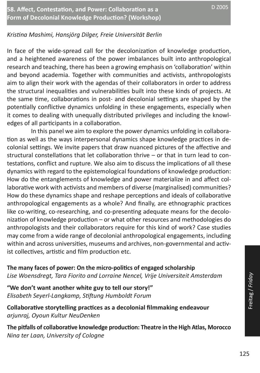 KMashimi's tweet photo. Looking much forward to our panel today on 'Affect, Contestation, and Power. Collaboration as a Form of Decolonial Knowledge Production?' Hope to see you there :) @h_dilger @iljalabi https://t.co/u4YwOxkEPh
