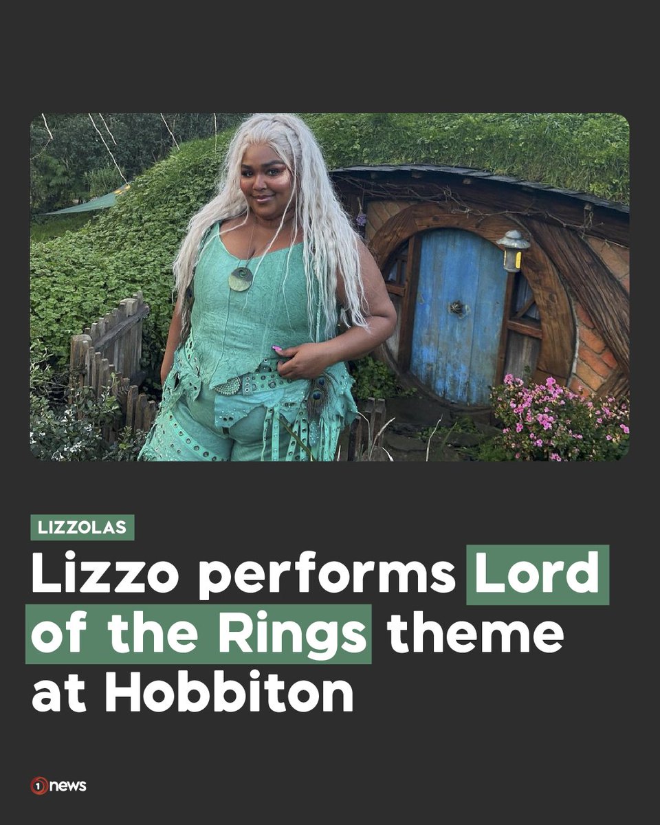 Lizzo has landed in the Shire and performed the theme from The Lord of the Rings on their recorder. 

👉 1news.co.nz/2023/07/28/liz…