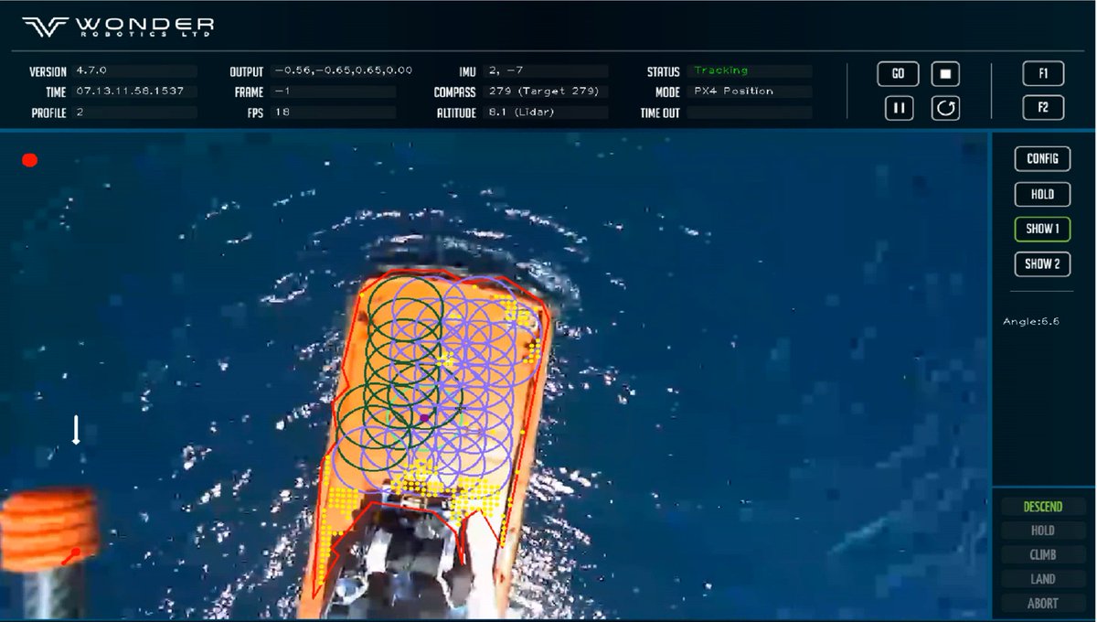 wonderrobotics's tweet image. #WonderLand maritime landing flight tests. Successful #autonomous #drone landings with an #ArUco marker and without any marker! Our goals: to keep the deck clear and available for ship-to-shore and shore-to-ship use-case: landing in unmarked strategic #maritime facilities.