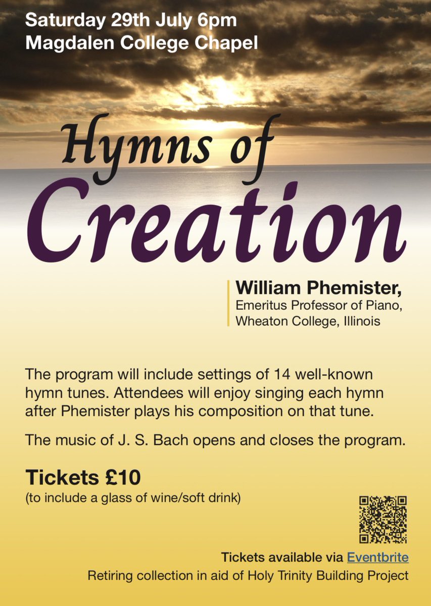 Come and join our concert at Magdalen this Saturday in aid of the building project. Tickets here: eventbrite.com/e/hymns-of-cre…