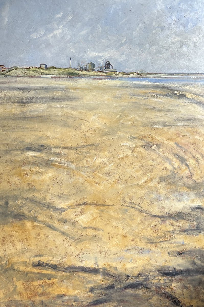staithesartist's tweet photo. #WIP #Redcar #oldindustry #commission #NorthEastCoast #Easterly Veering, losing identity Sand whipping at legs, sea Baltic #childood #memories If you have a memory@of a place that you would like me to paint. DM me. https://t.co/PomeDo7435