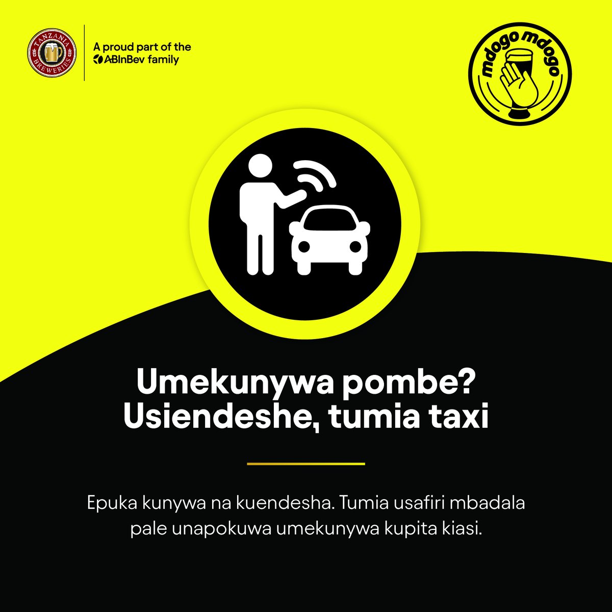 TblPlc's tweet image. Epuka madhara ya ulevi barabarani, usinywe pombe na kuendesha gari. Linda Usalama wako na wa wengine barabarani.

#Kunywa Kistaarabu #Fundo makini #smartdrinking