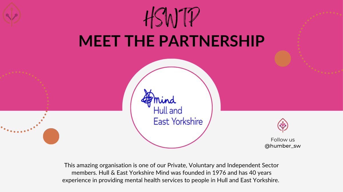 humber_sw's tweet photo. Meet the Partnership...the first in our introductory series looking at all of the amazing organisations that make up the HSWTP. First is @MindHEY, head over to thier page to find out more about their incredible work #HSWTP https://t.co/S7ov948rt3