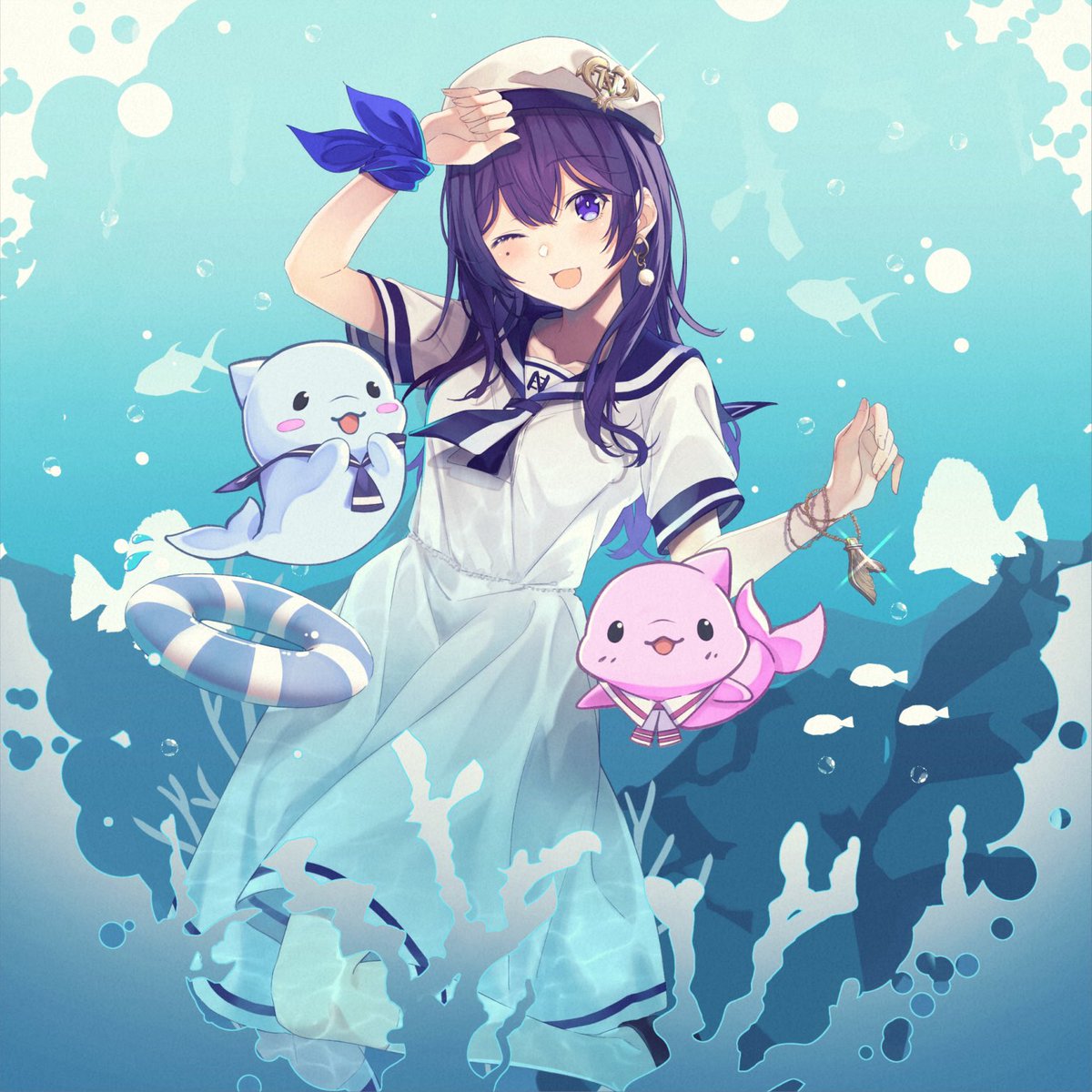 2023-夏バージョンのイラストを公開しました。

例年と少し雰囲気を変えてポップなイラストになりました🛟
イルカさんが可愛いです🐬

珠樹様（x.com/fm32121）にご制作いただきました。