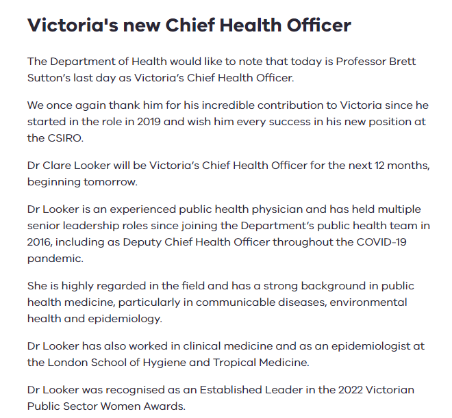 BigBadDenis's tweet photo. The weekly Chief Health Officer Update media release and social post for COVID-19 has been discontinued, with the last report and post issued on 28 July 2023.

@VicGovDH @VictorianCHO 

Source: https://t.co/6lt0jzfTZe https://t.co/KNOcqpsE1i