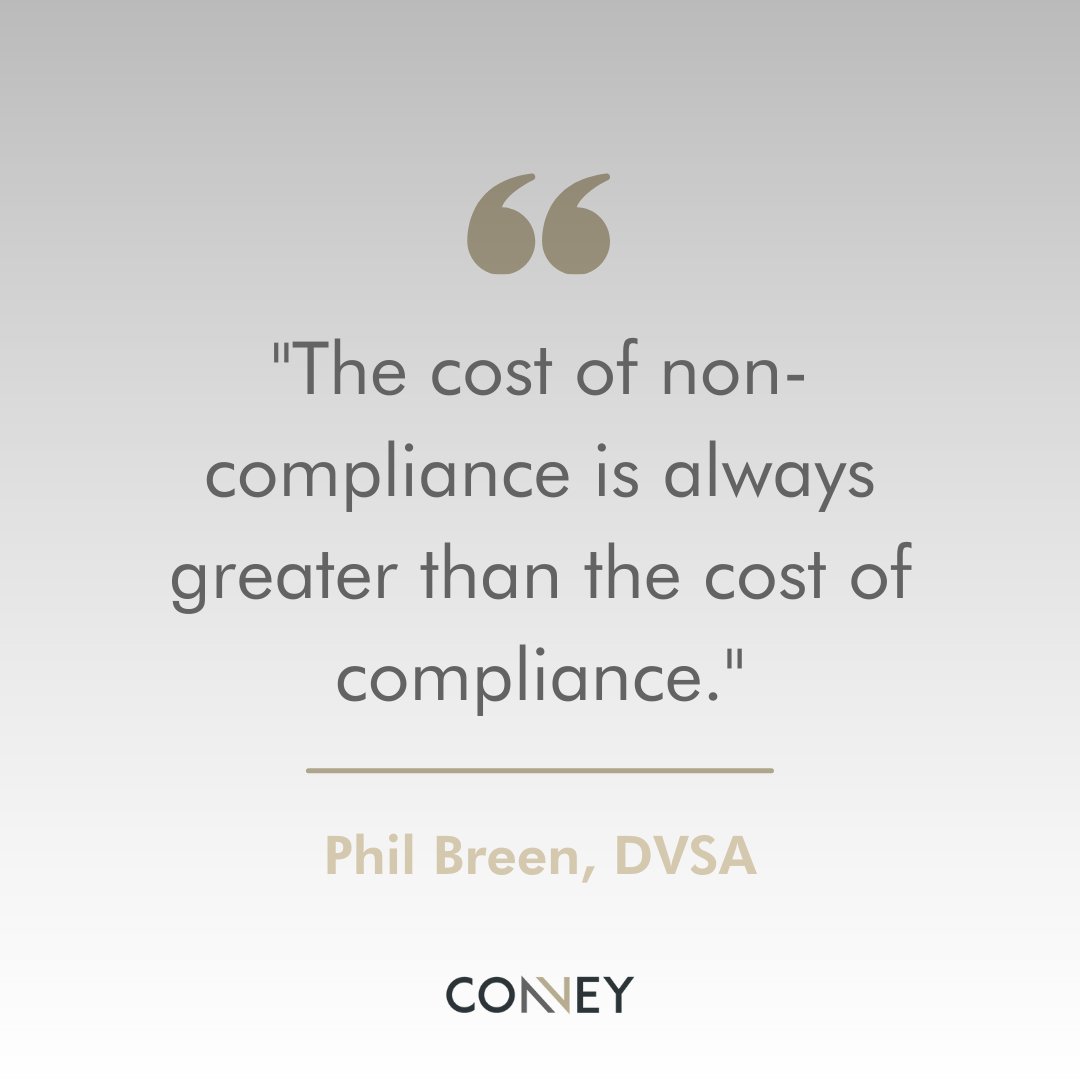 Convey_Tech's tweet image. This week we hosted our 2nd webinar, which focused on Earned Recognition. A comment made by Phil Breen from DVSA was: &quot;The cost of non-compliance is always greater than the cost of compliance&quot;, which is so very true! #tachograph #fleetmanagement #earnedrecognition #roadsafety