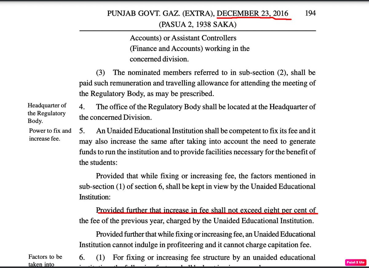 gagansnt's tweet photo. @harjotbains @harjotbains Sir request you to please revoke amendment done in 2019 in the The Punjab Regulation of Fee of un-aided Educational Institutions Act, 2016. Because that amendment gives private school the power to increase fees beyond 8% https://t.co/f5GUozoWwD