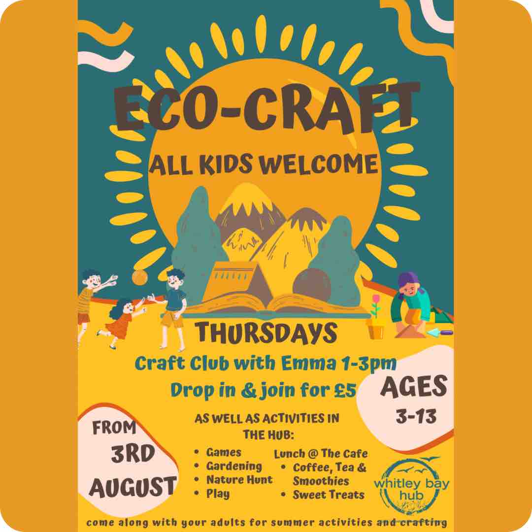 wbaybiglocal's tweet photo. Eco-Craft is starting next week! ☀️

All kids are welcome. Bring your adults for an afternoon of fun 🎉 There will be crafts with Emma, nature hunts, games, toys and the Hub Cafe has lots on offer for everyone to enjoy some lunch amongst the fun! 🍰

Every Thursday in August 1-3 https://t.co/agW5TJFKd0
