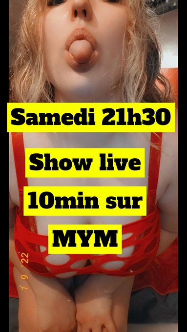🤪Comme tous les samedis &agrave; 21h30, c'est 10min de show en live sur mon MYM. Tu y seras ? 🖥👀 https://t.<a href="/tag/quiveutbaiseralysieuse"class="tags"><span>#quiveutbaiseralysieuse</span></a>
