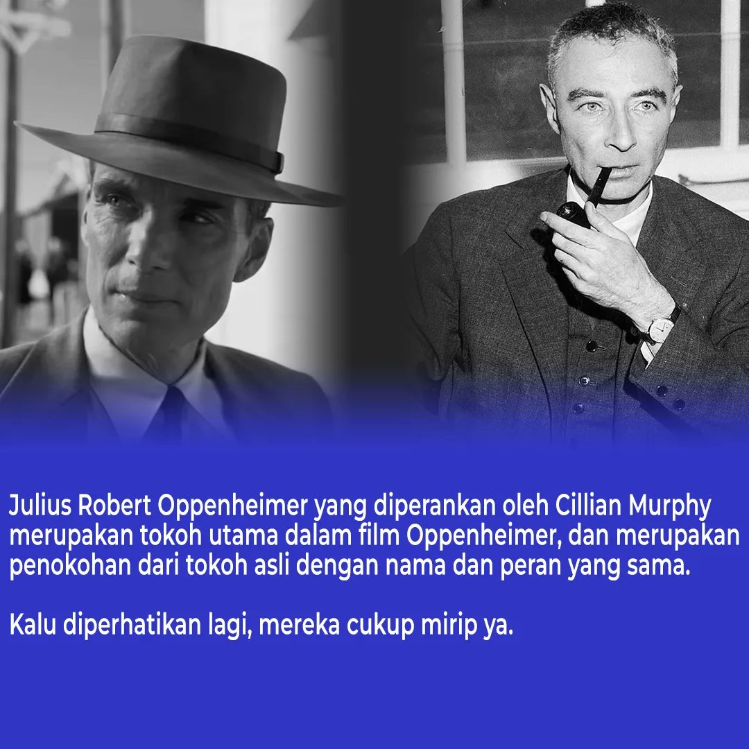 MenCreative_'s tweet photo. "Bapak Atom Dunia" atau yang kita kenal dengan nama Oppenheimer. Dialah yang mencetuskan proyek pengembangan dalam penciptaan bom atom pertama di dunia. Buat kalian yang sudah nonton filmnya pasti tidak asing lagi dengan Beliau. https://t.co/QeI1vswnqS