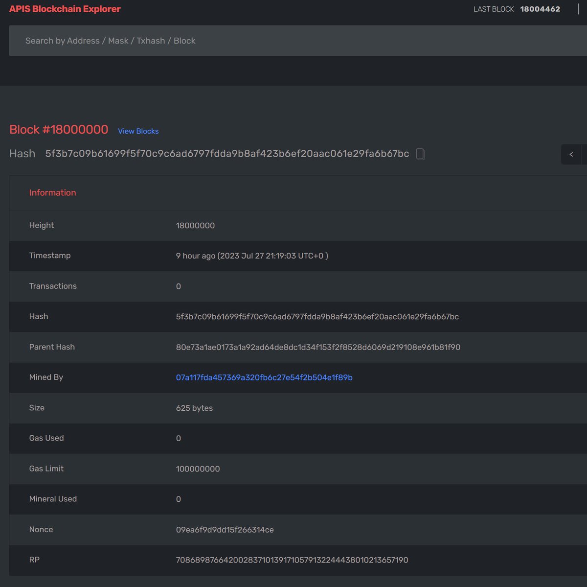 🎉APIS Mainnet reached Block #18,000,000
Stable and expanding blockchain network since 2018.

explorer.apis.eco/search?keyword…

#APIS #APISPlatform $APIX