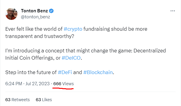 Callistonians's tweet photo. It looks like @tonton_benz's concept has gathered a devilish number of views! 😈
#Coin-cidence or sign of its future success? 🔥
#DeICO got #666views https://t.co/efORCRKSKv