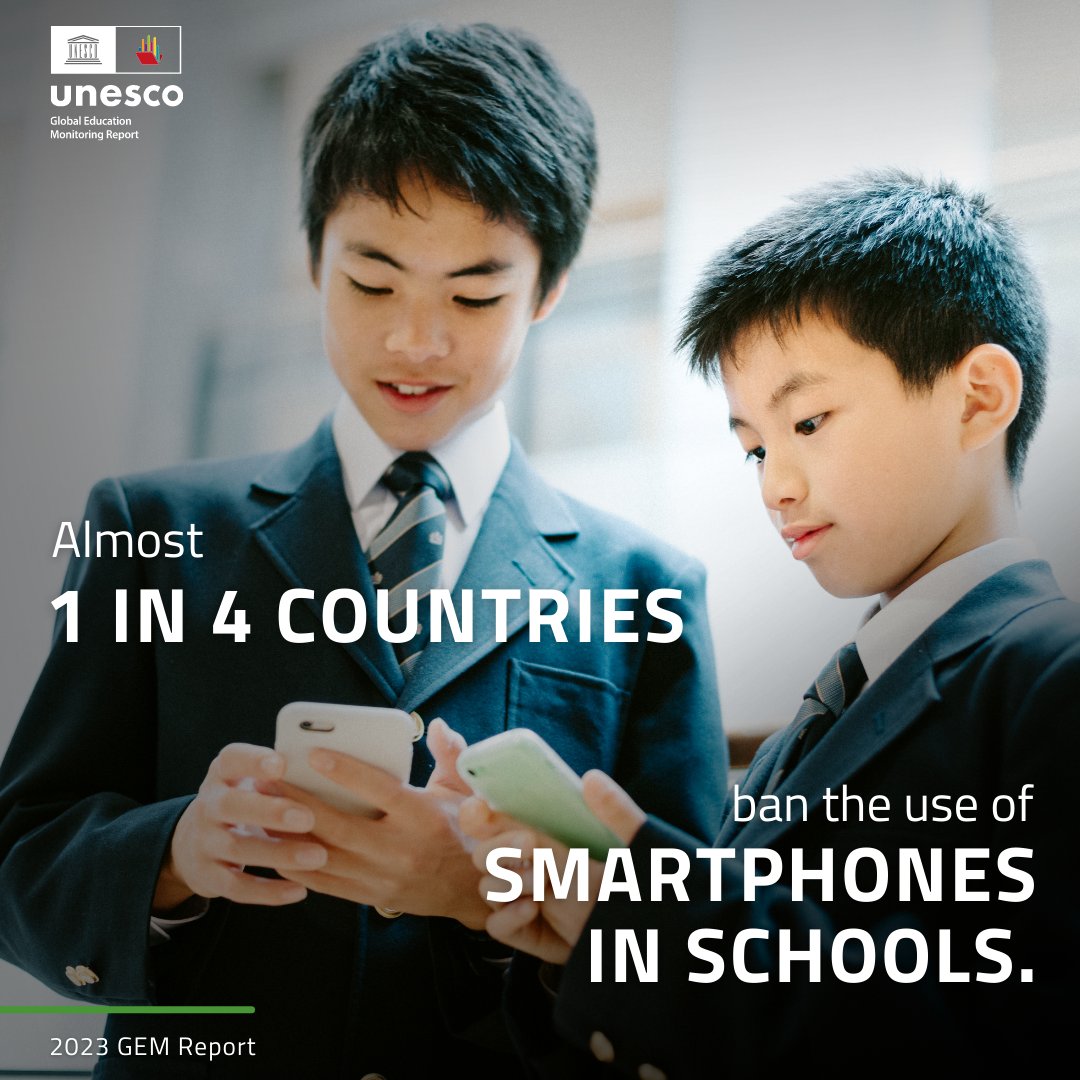 Tech's impact in classrooms must be appropriate, avoiding excess use.

#DYK that it can take children 20 mins to find concentration again after a distraction from a mobile phone?

We need #TechOnOurTerms that does not distract from learning!

Learn more: on.unesco.org/43IPUY2
