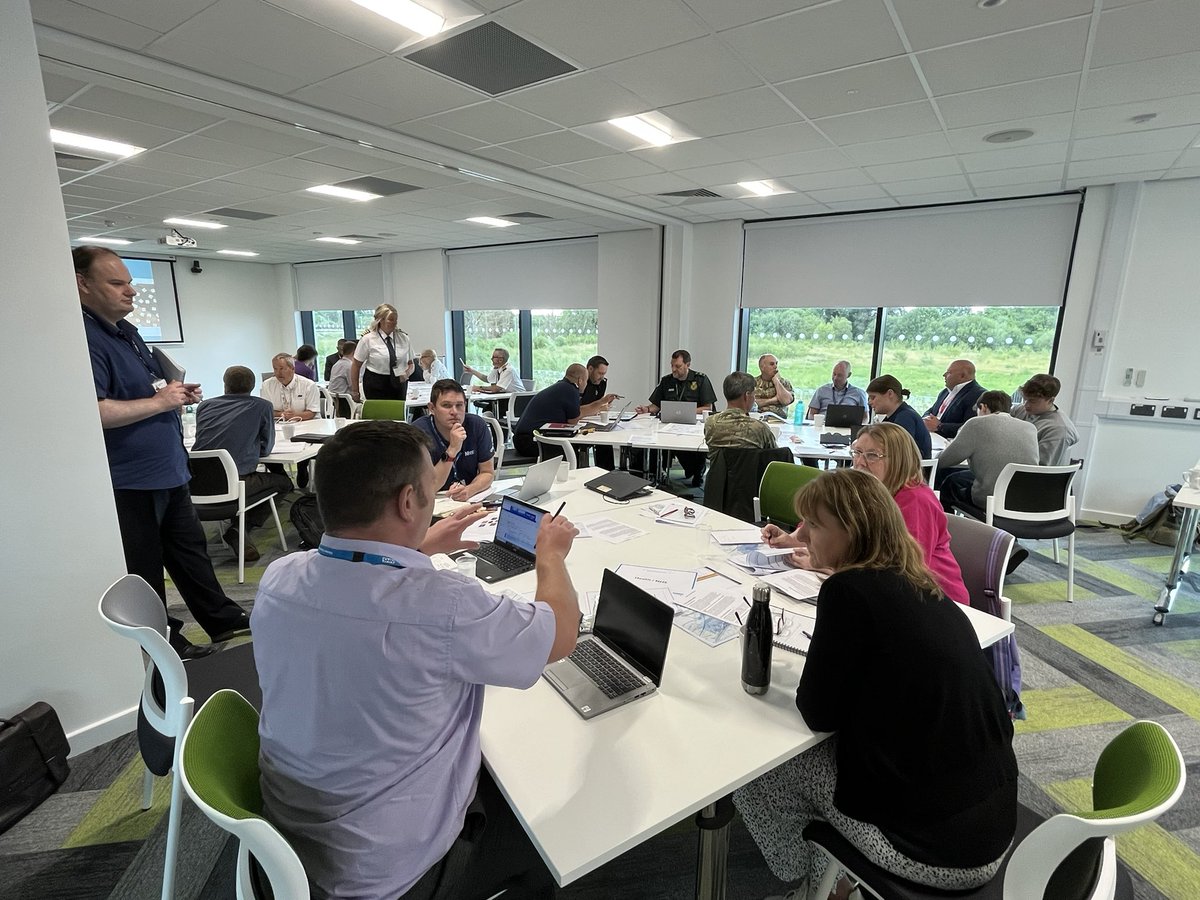 LRF table top exercise today at Goole working on multi-agency responses to aid with planning assumptions #EPRR