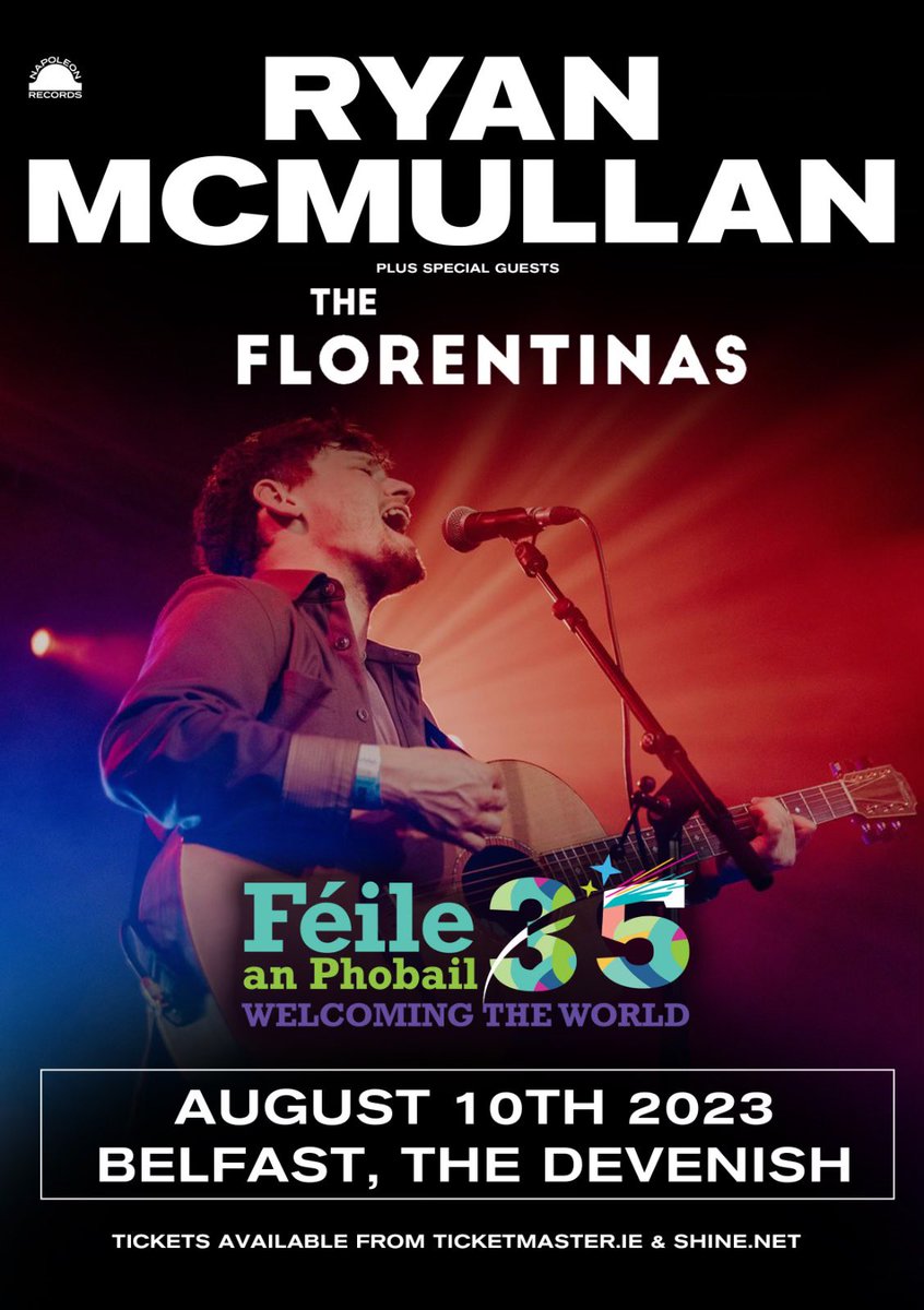 ryanmcmusic's tweet image. I have always wanted to be a part of the @feile_belfast and this year I get to be! With the wonderful lads @theflorentinas opening it’s sure to be a great day! Tickets on sale Monday @ 10am! X #ryanmcmullan #feileanphobail #belfastcity
