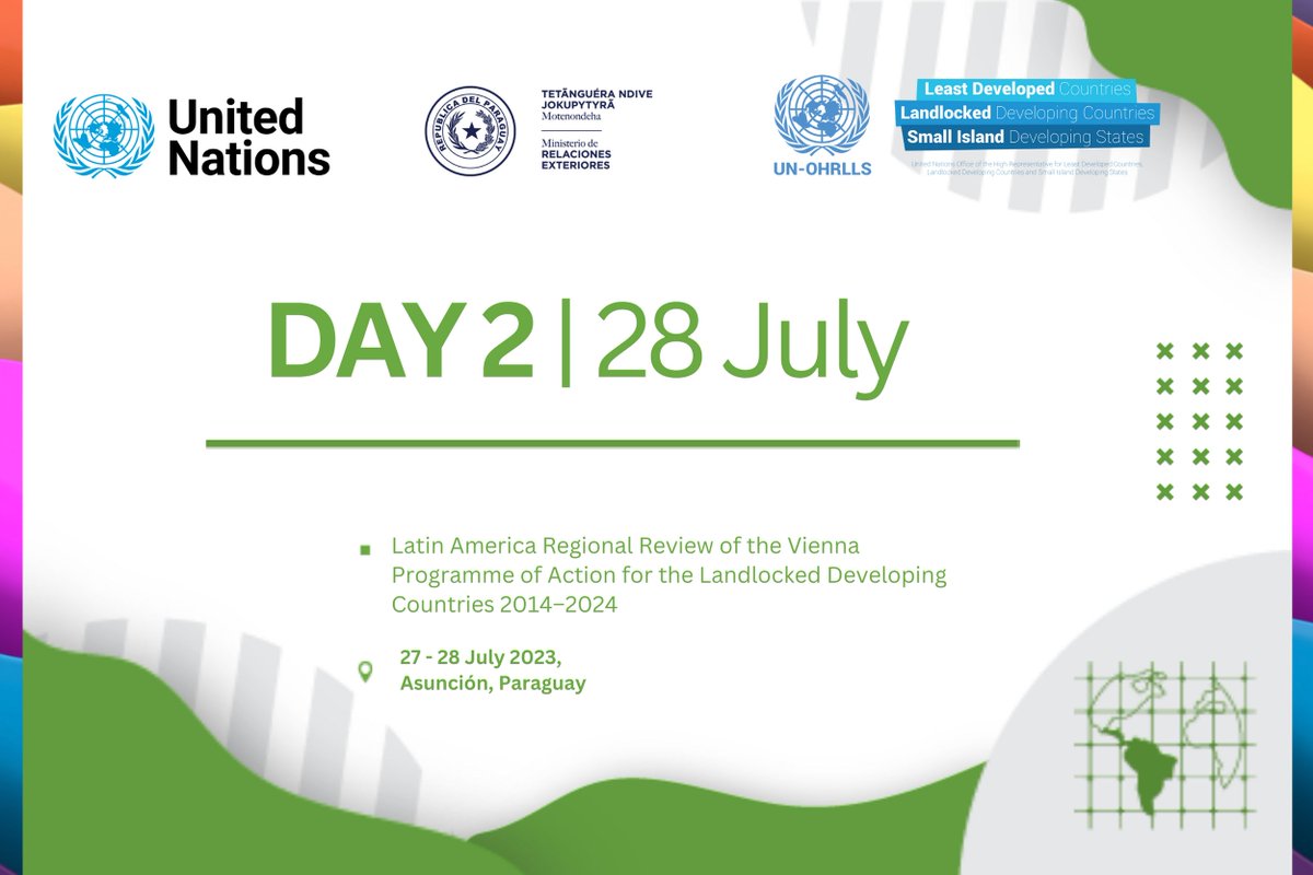 UNOHRLLS's tweet photo. 🚫🌊 #LockedOut from the sea, Landlocked Developing Countries (LLDCs) face trade and development challenges. 

Day 2 of Latin America #LLDCs' review of the VPoA is in full swing

Learn more: https://t.co/l3Ocr4EHZJ https://t.co/yiVdm76QdD