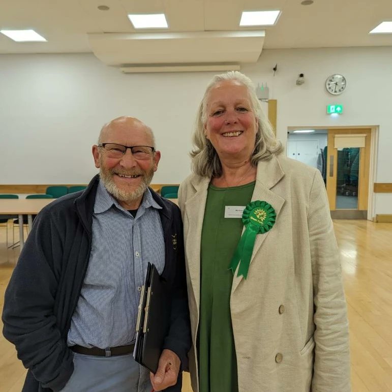 Thanks to everyone's support here is a very smiley Anne, who is the latest Green Cllr on East Sussex county council, securing 61.7% of the vote yesterday and joining 4 other Green Cllrs to help make our area a greener, fairer place to live.