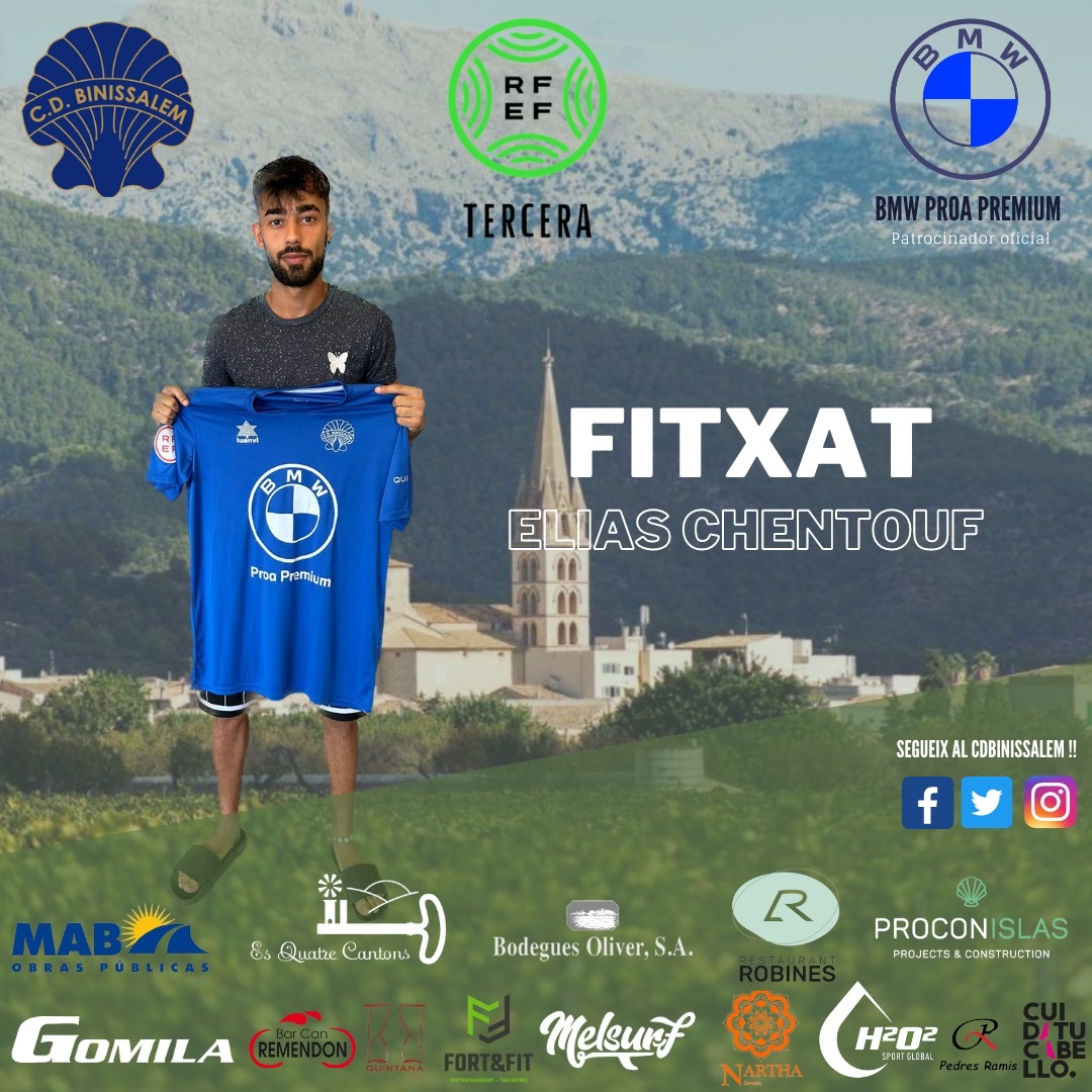 Més talent per a la davantera del Bini. Arriba Elias Chentouf, després de jugar amb <a href="/RCD_Mallorca/">RCD Mallorca</a> i <a href="/udpoblense/">U.D. Poblense</a>. Desequilibri molta ilusió . Gran fitxatge!!! 💪💪💙💙