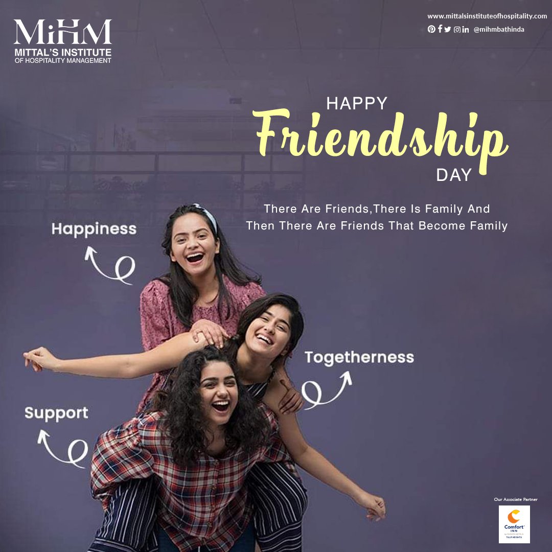 Happy Friendship Day 2023 - There Are Friends, There Is Family And Then There Are Friends That Become Family.

#HappyFriendshipDay #FriendsForever #BestFriends #FriendshipGoals #FriendsLikeFamily #TrueFriendship #BFFs #FriendsAreEverything #FriendsForLife #MIHM #mihmbathinda