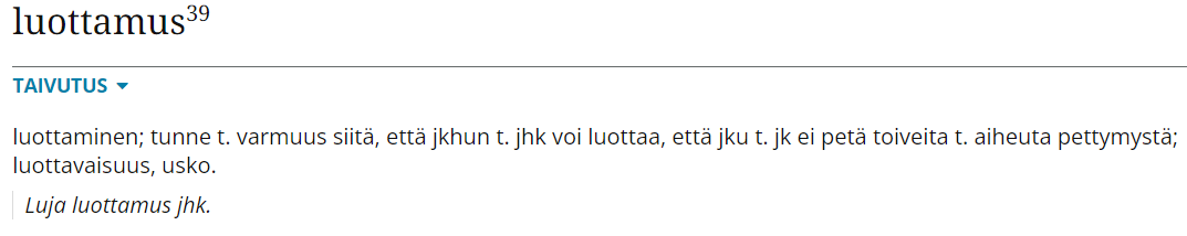 Päivän sana on #luottamus .