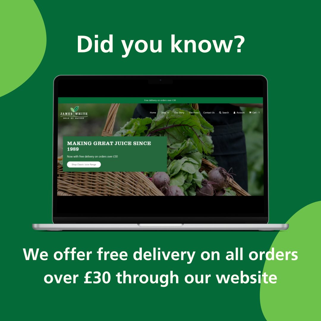 Did you know that we offer free delivery on all orders over £30 that are placed through our website. 

Head over and place your order today for your favourite juices. 

#freedelivery #didyouknow #orderonline #supportsmallbusinesses #suffolk