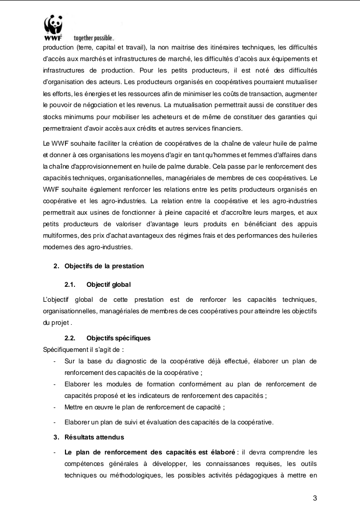 LoumaJobs's tweet photo. Le Fonds Mondial (WWF) pour la Nature recrute un Consultant en vue de l'élaboration et la mise en œuvre d'un plan de renforcement des capacités d'une coopérative de producteurs d'huile de palme dans l'arrondissement de Ngwei.

Délai : 15 Août 2023

Pages - 3/5 https://t.co/GqpZ9Luwgy