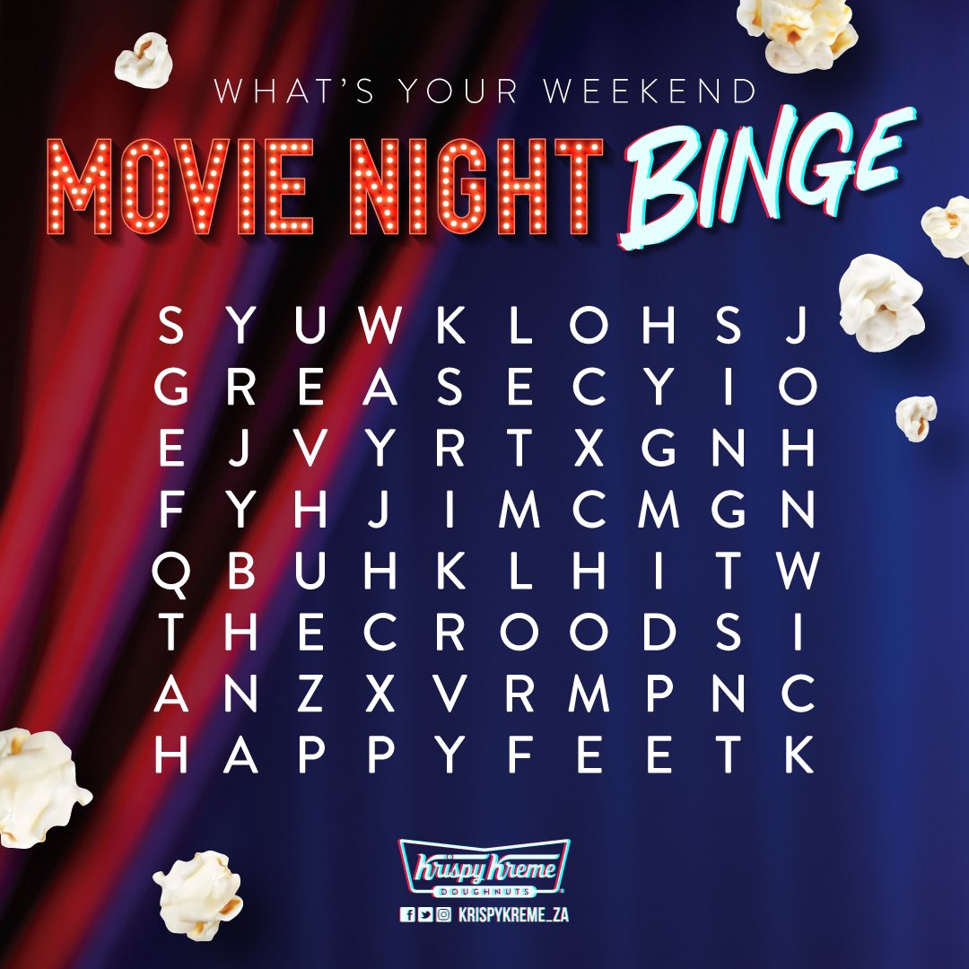 KrispyKreme_ZA's tweet photo. Who’s ready for a weekend of binging, time with your faves and Krispy Kreme doughnuts? 😍
‌
Let us know in comments which movie you’re watching and tag who you’re watching it with! ⬇️
‌
#KKSA #KrispyKremeDoughnuts #KKMovieNightBinge #SweetNightIn #KKxCottonOn https://t.co/MqQVnzwptK
