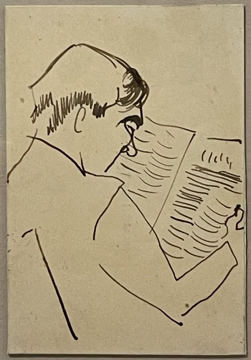 Federico García Lorca leyendo ‘La Gaceta Literaria’, por Ramón Gaya (1928) @museoramongaya