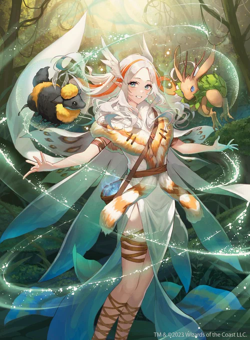マジック:ザ・ギャザリング『エルドレインの森』《偉大なるオーラ術》アニメ・ボーダーレス版のアートを担当しました!9月8日発売です!#mtgjp #MTGEldraine 
