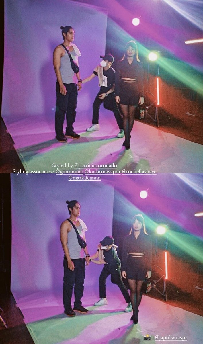 outrodb's tweet photo. WAIT MUNA! 

#CantBuyMeLove BTS poster shoot, and hello there Bingo! 😍

c: markdeannn igs 

#DonBelle https://t.co/ejGOFvZxo6