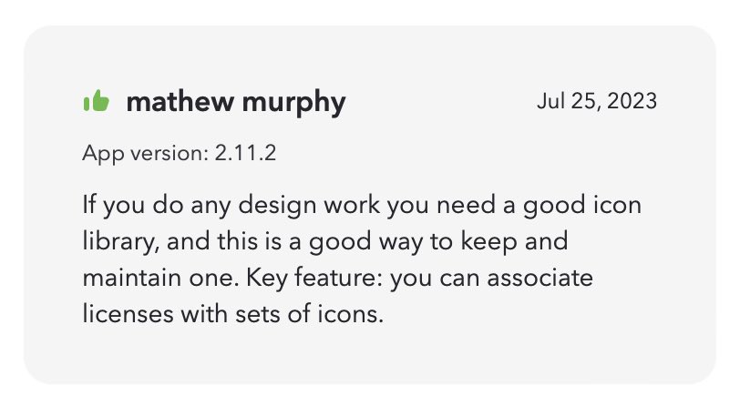geticonjar's tweet photo. 99% of the people using IconJar through Setapp love it! Here’s a snapshot of the reviews :)

Check out IconJar here: https://t.co/IlaXINCNIP https://t.co/3n3Sf9DafK