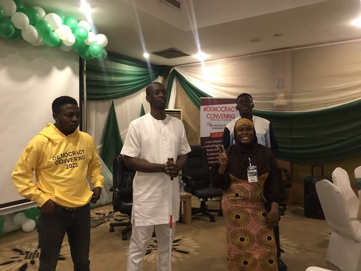 #DemocracyConvening Day 3…

Earlier today there was a Mock dramatization of the Presidential and Senatorial manifesto presentation, debate and election, to aid delivery of participants’ demands from the committee sessions yesterday.

<a href="/elokaoduah/">Eloka</a> <a href="/faithadaji4/">Faith Adaji</a> <a href="/abakpa_jonathan/">Soweto</a>
