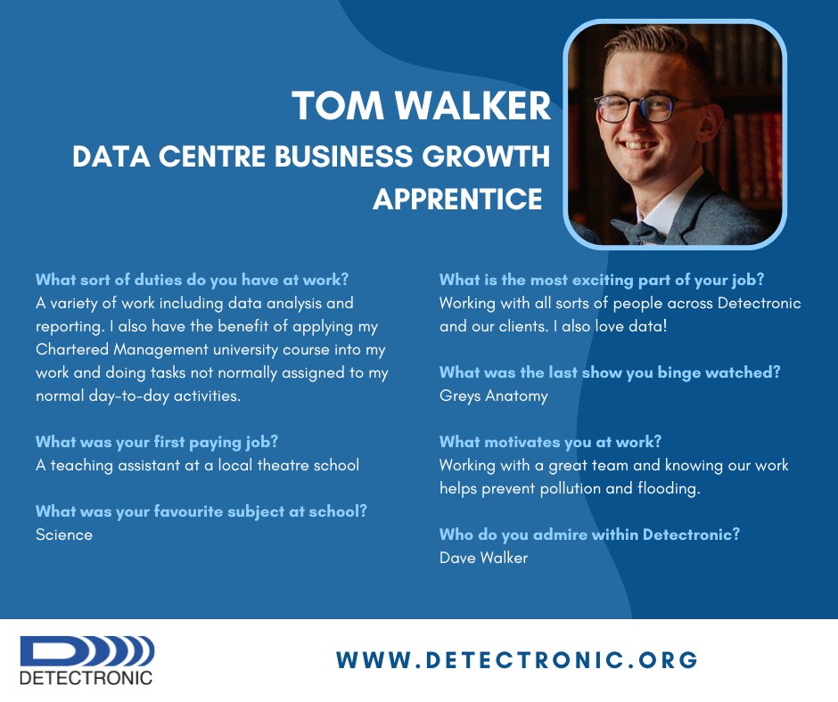 detectronicltd's tweet photo. This time we're shining our employee spotlight on Tom Walker, one of our apprentices. As an apprentice, Tom is acquiring the skills and knowledge for his chosen career and has a fabulous future ahead of him at Detectronic. https://t.co/kyuqXEyfK2