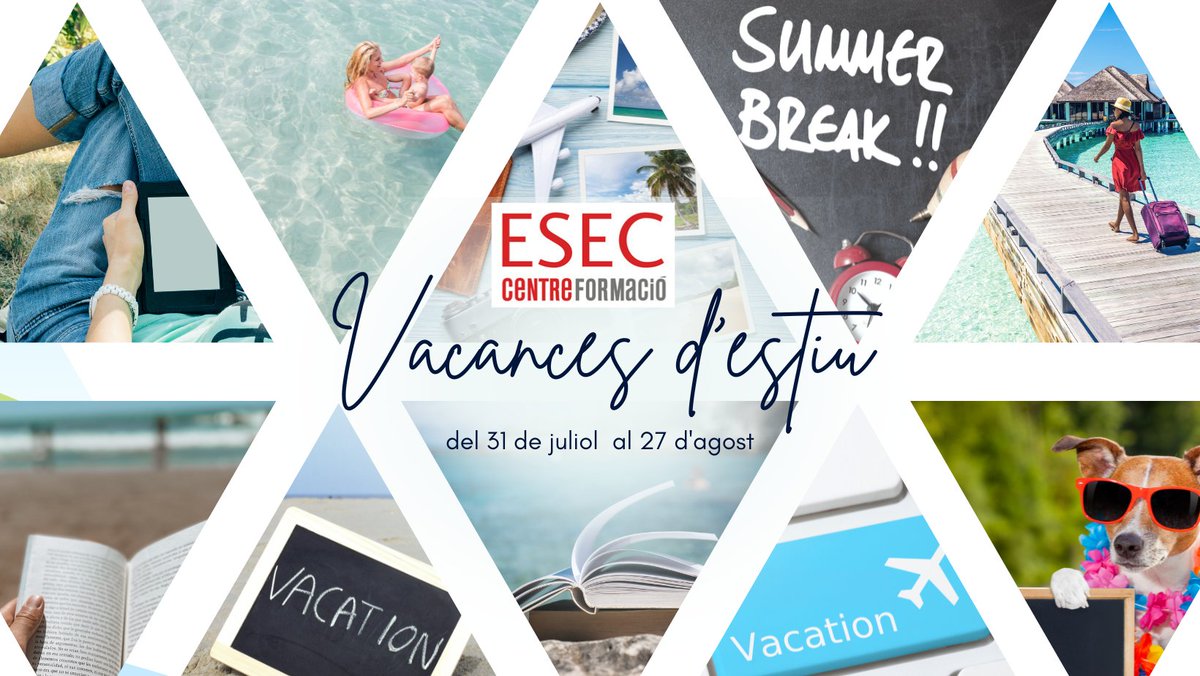 ESEC_Formacio's tweet image. Marxem de vacances!! 🌞🌞🌞🌞 
Ens tornem a trobar a partir del 28 d&apos;agost amb moltes ganes de més formació!!! GAUDIU DE L´ESTIU!!!
#esecformació #esec #formació #formacion #cursosbonificables #vacances #estiu