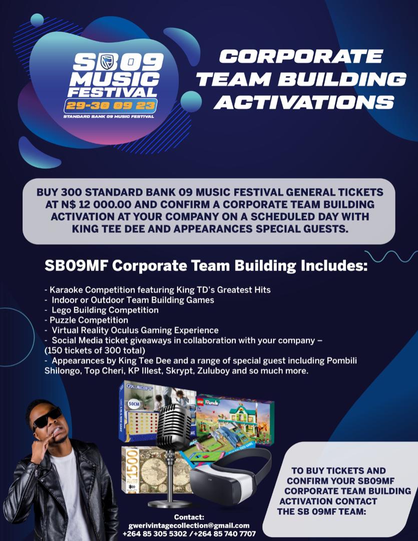 Are you a Corporate or SME? Join in on the #SB09MF fun and book a company Team Building Activation with the 09 team! 

Buy 300 tickets &amp; we will be coming to your company to have fun with your employees. We will be singing, playing games and socializing at the activations!