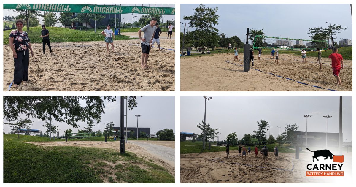 We're all SET for the weekend! Here's a peek at the action from Wednesday's team-building event at Chinguacousy Park. 📷🏐 #carneyfabricating #volleyball #teambuilding