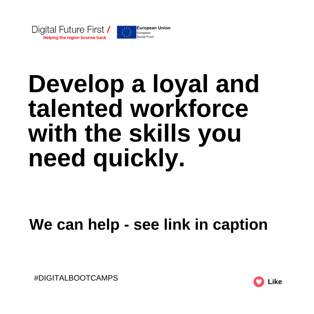 Skills Bootcamps are a great way for people to build up valuable sector-specific knowledge and provide them with direct access to jobs that match their interests.

Discover more about these bootcamps today: digitalfuturefirst.co.uk/skills-bootcam…

#DigitalBootcamps #SkillsBootcamps