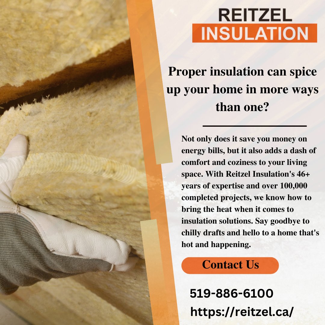reitzelinsulate's tweet photo. Proper insulation can spice up your home in more ways than one? Not only does it save you money on energy bills, but it also adds a dash of comfort to your living space. With Reitzel's 46+ years of expertise, we know how to bring the heat when it comes to insulation solutions. https://t.co/F0SvSkQr9S