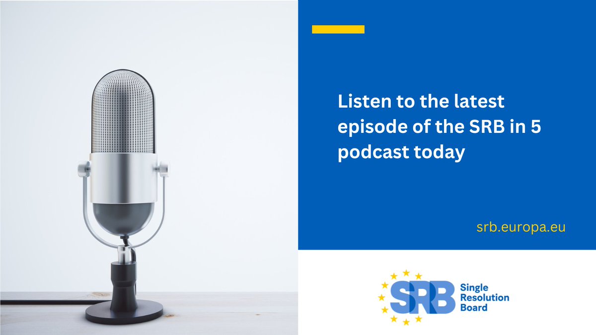 EU_SRB's tweet photo. Tune in today and listen to the latest episode of the SRB in 5 podcast featuring @EU_SRB Chair Dominique Laboureix. 🎤📻

🔵https://t.co/pndgCaCeQI

#Podcast #EUBanking #BankingResolution https://t.co/VFVqxMSn40